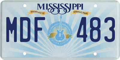 MS license plate MDF483