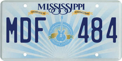 MS license plate MDF484
