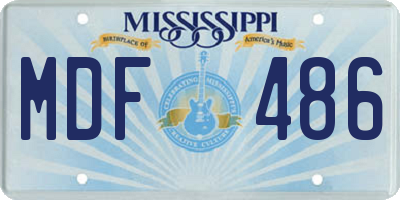 MS license plate MDF486
