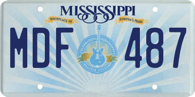 MS license plate MDF487