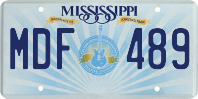 MS license plate MDF489