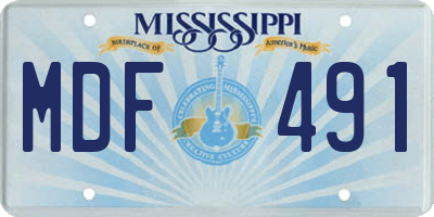 MS license plate MDF491