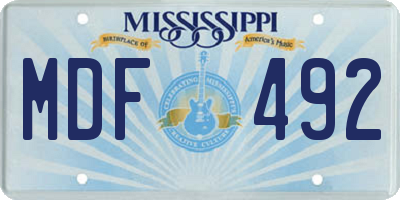 MS license plate MDF492