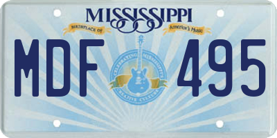 MS license plate MDF495
