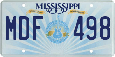 MS license plate MDF498