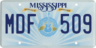 MS license plate MDF509