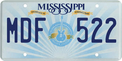 MS license plate MDF522