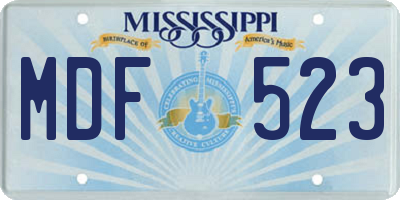 MS license plate MDF523