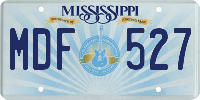 MS license plate MDF527