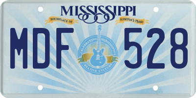 MS license plate MDF528