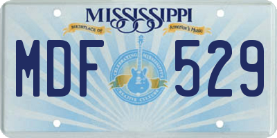 MS license plate MDF529