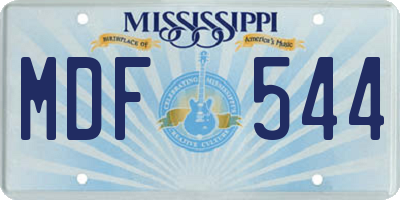MS license plate MDF544