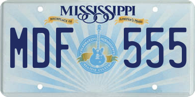 MS license plate MDF555