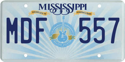 MS license plate MDF557
