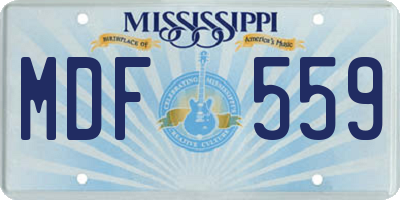 MS license plate MDF559