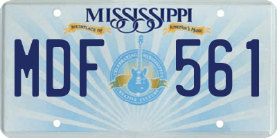 MS license plate MDF561