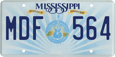 MS license plate MDF564