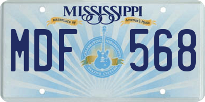 MS license plate MDF568