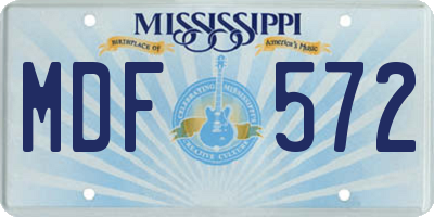 MS license plate MDF572