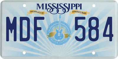 MS license plate MDF584
