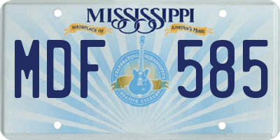 MS license plate MDF585