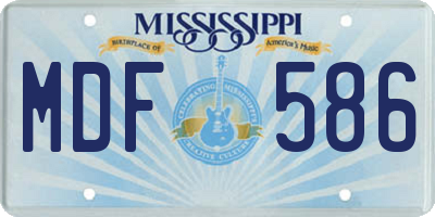 MS license plate MDF586