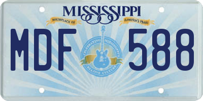 MS license plate MDF588