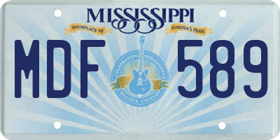 MS license plate MDF589