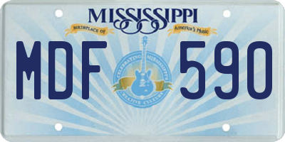 MS license plate MDF590