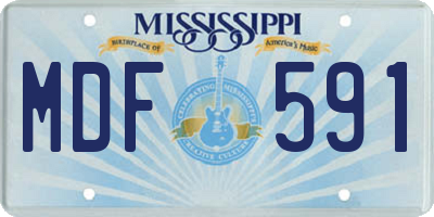 MS license plate MDF591