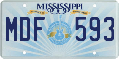 MS license plate MDF593