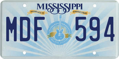 MS license plate MDF594