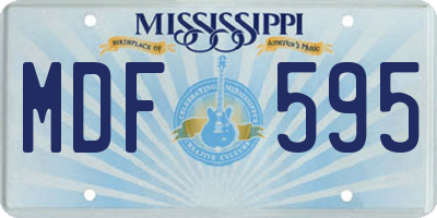 MS license plate MDF595