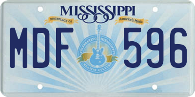 MS license plate MDF596