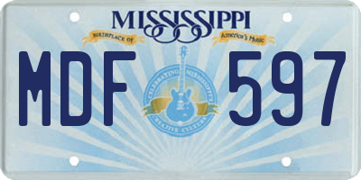 MS license plate MDF597
