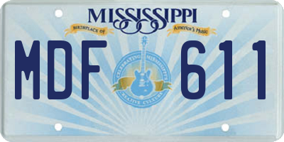 MS license plate MDF611