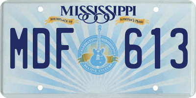 MS license plate MDF613