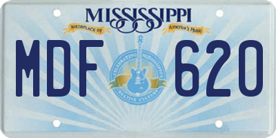 MS license plate MDF620
