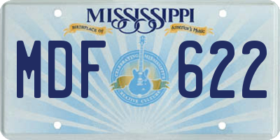 MS license plate MDF622