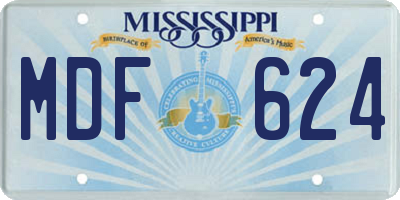 MS license plate MDF624