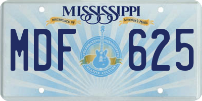 MS license plate MDF625
