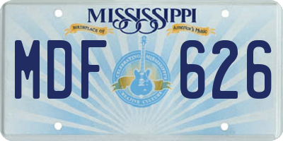 MS license plate MDF626