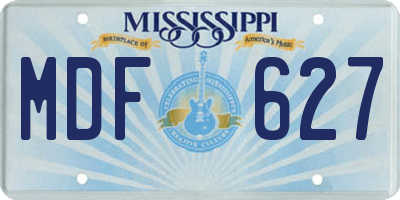 MS license plate MDF627