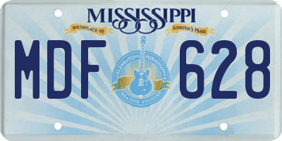 MS license plate MDF628