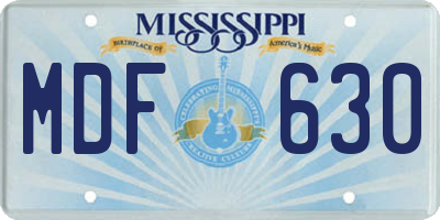 MS license plate MDF630