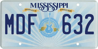 MS license plate MDF632