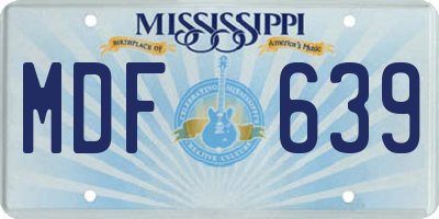 MS license plate MDF639