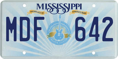 MS license plate MDF642