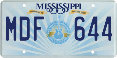 MS license plate MDF644