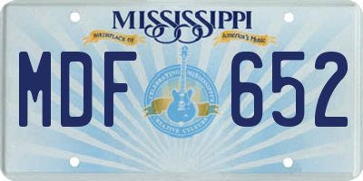 MS license plate MDF652